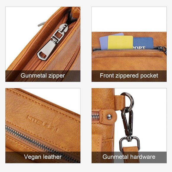 Versatile Women's Crossbody Bag in Vegan Leather—Adjustable & Organized Design - Picture 6 of 7